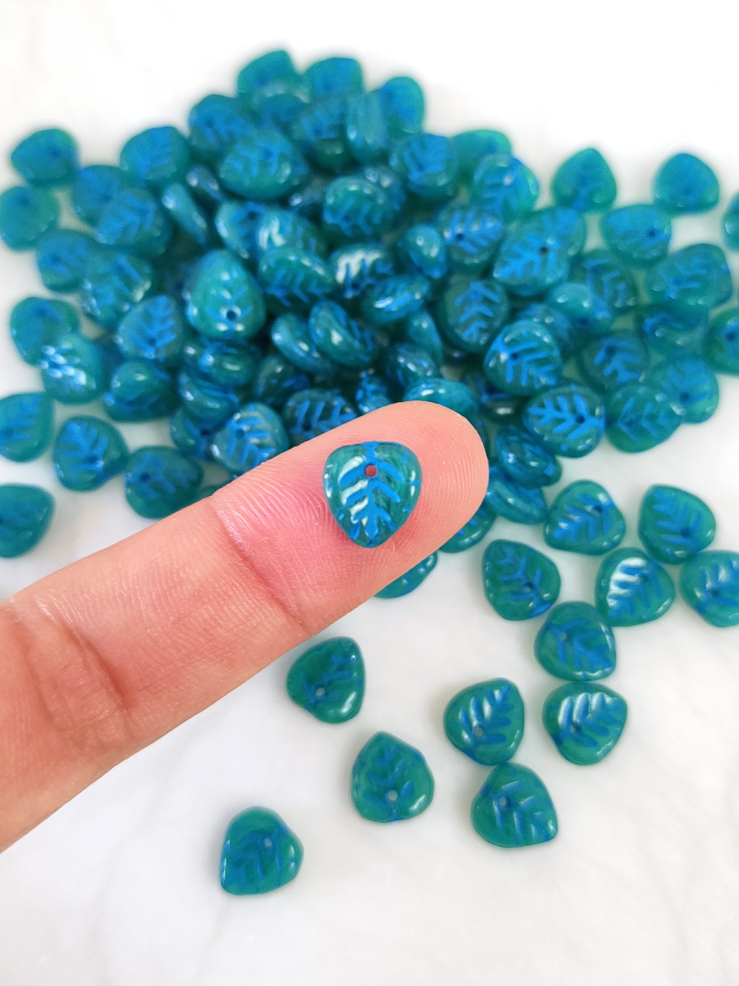 Lindenblätter 9mm - Dunkelgrün & Blau