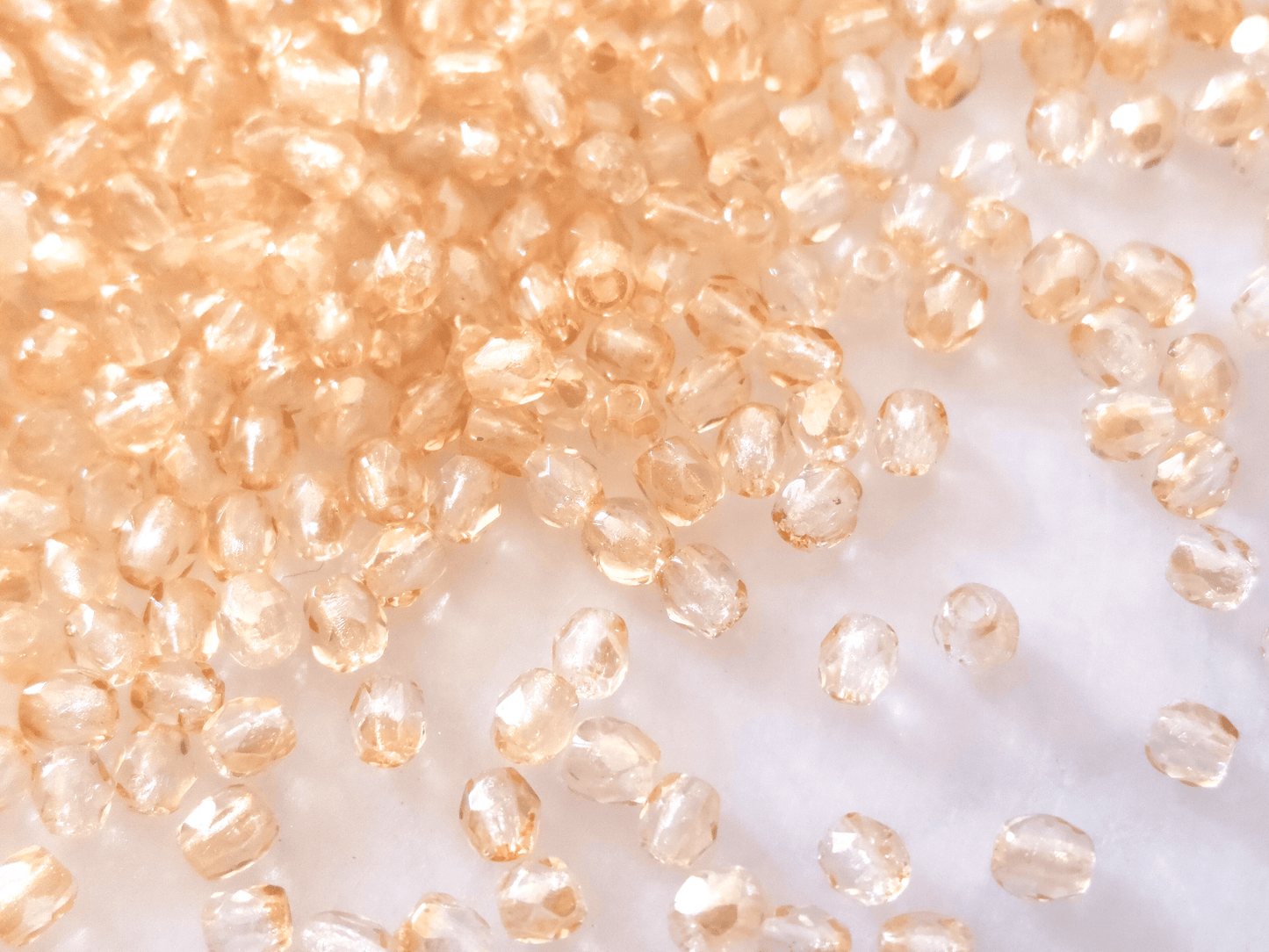 3mm fire-polished beads - warm beige