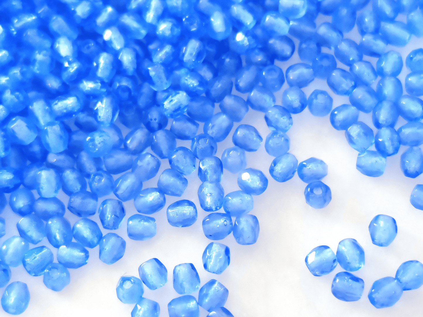 3mm fire-polished beads - cold blue