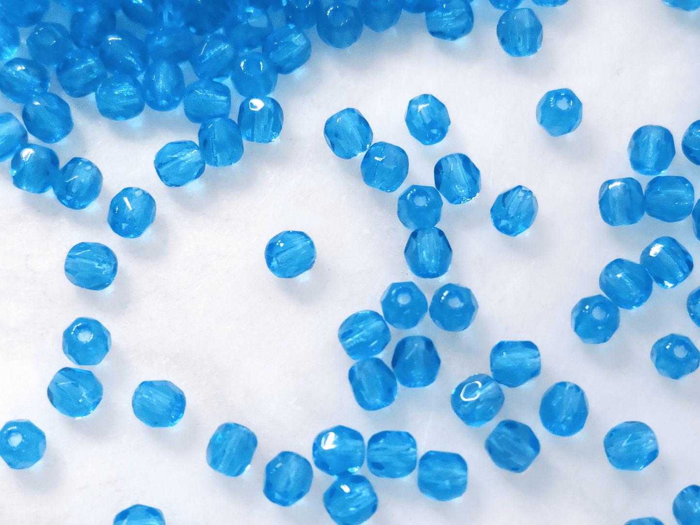 3mm fire-polished beads - vibrant blue