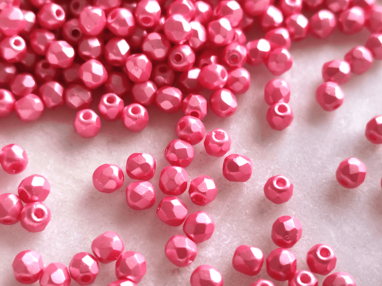 3mm Glasschliffperlen - Pink Perlglanz
