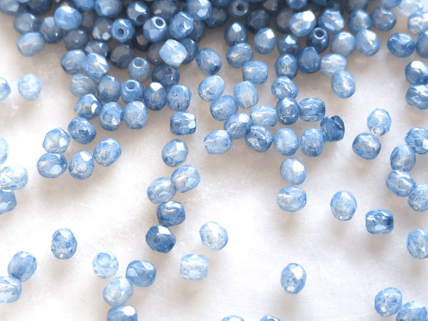 3mm fire-polished beads - pastel blue