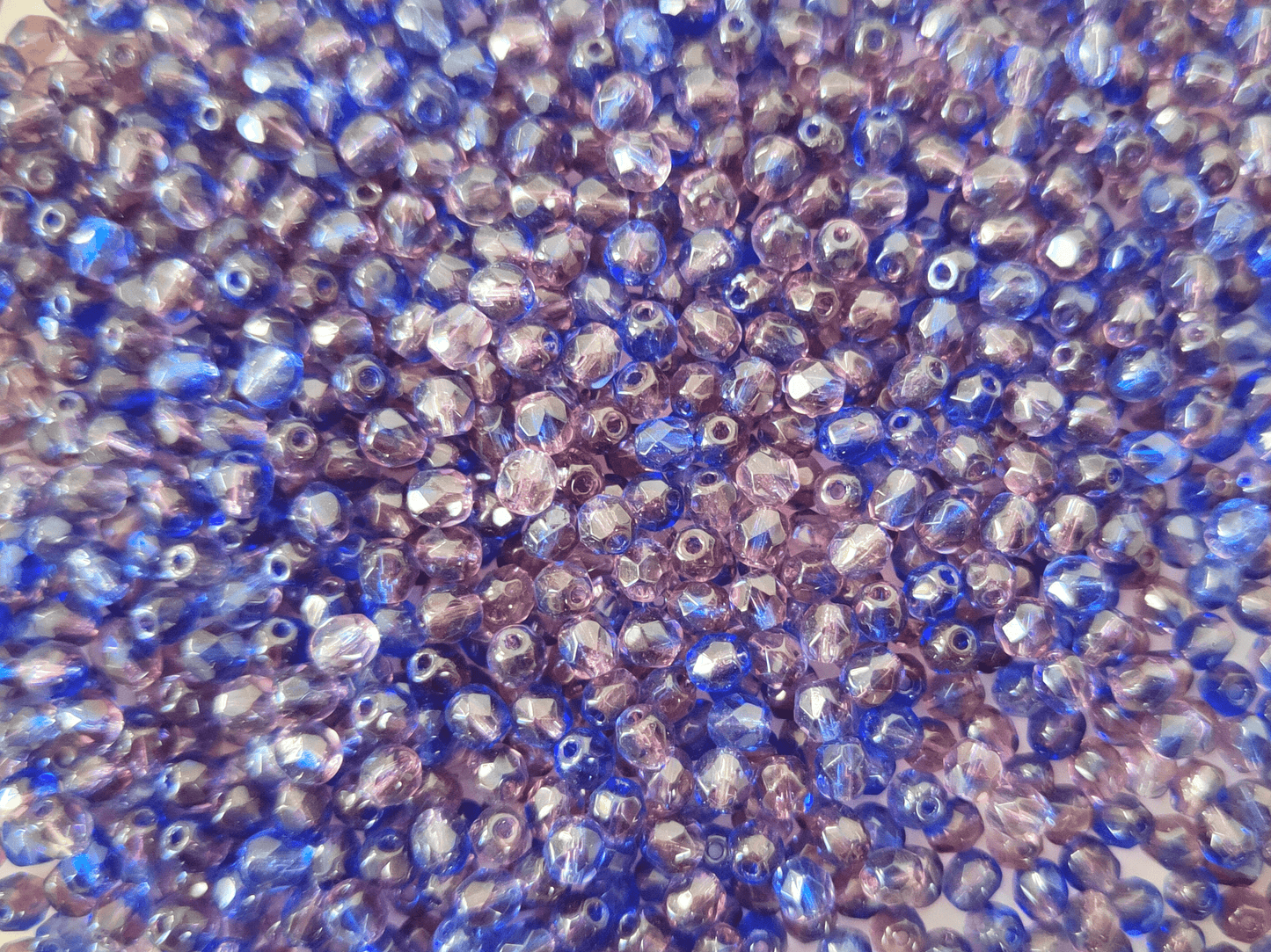4mm Glasschliffperlen - Lila & Blau