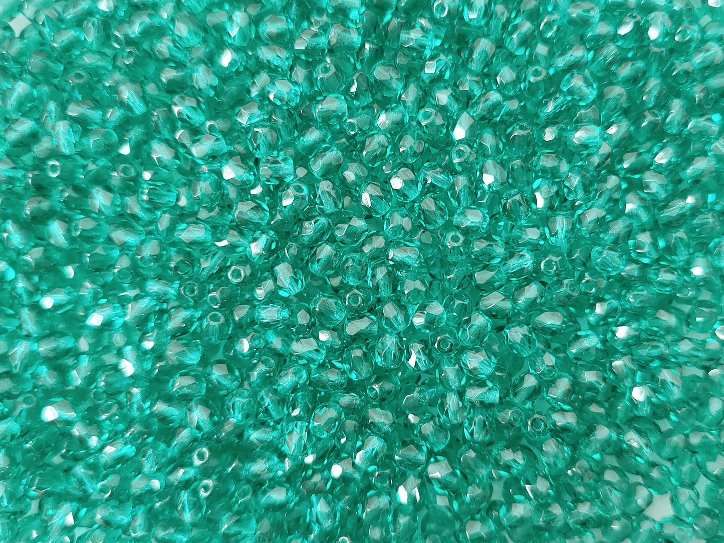 4mm Glasschliffperlen - Waldgrün