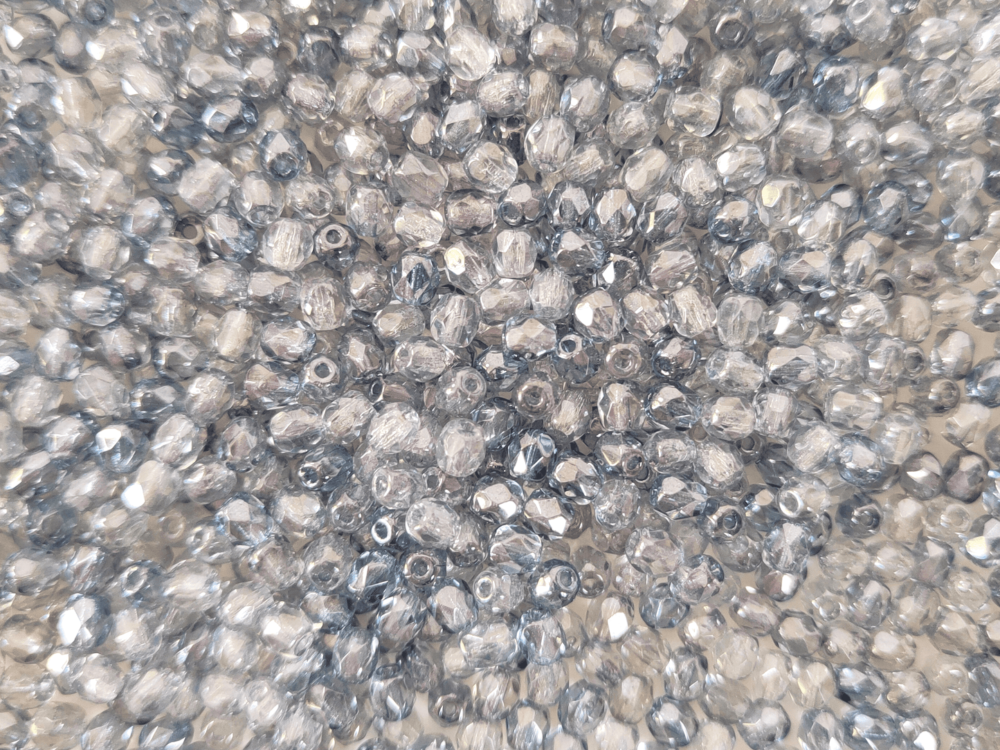 4mm fire-polished beads - powder blue