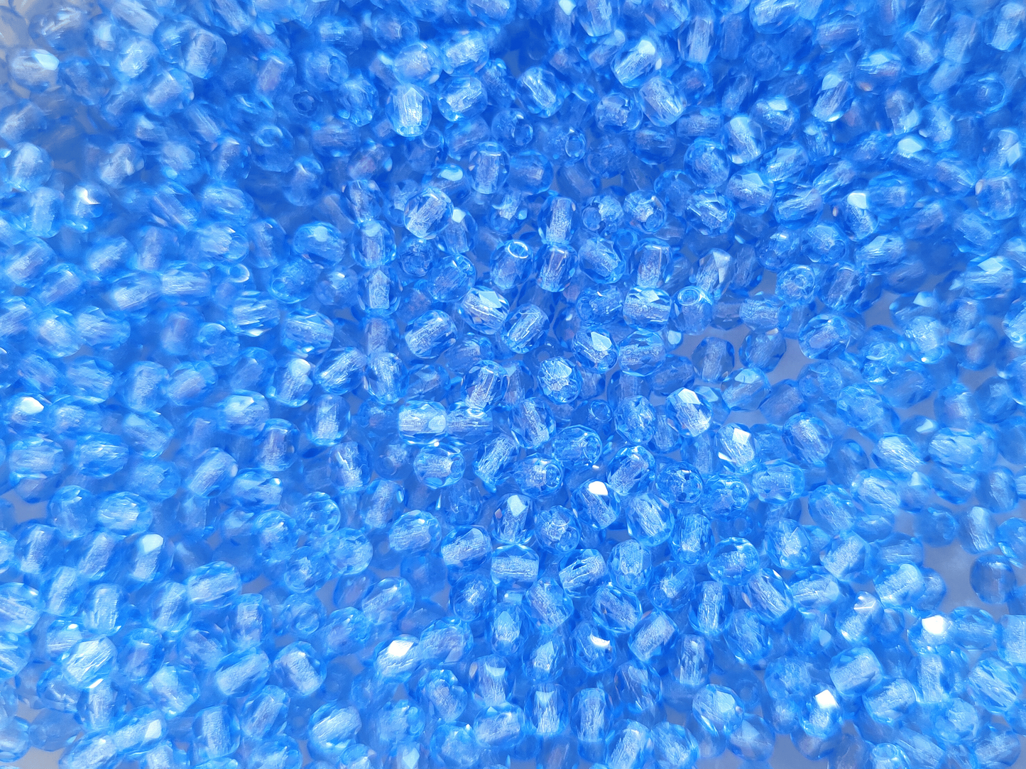 4mm fire-polished beads - cold medium blue