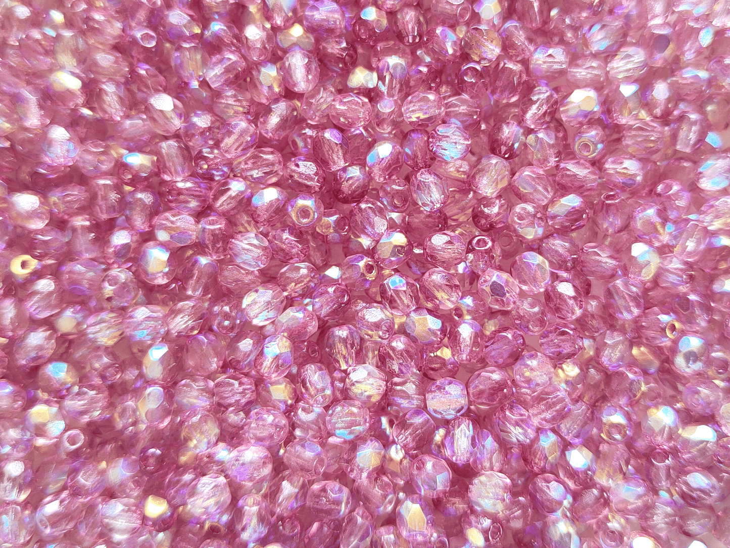 4mm fire-polished beads - purple AB