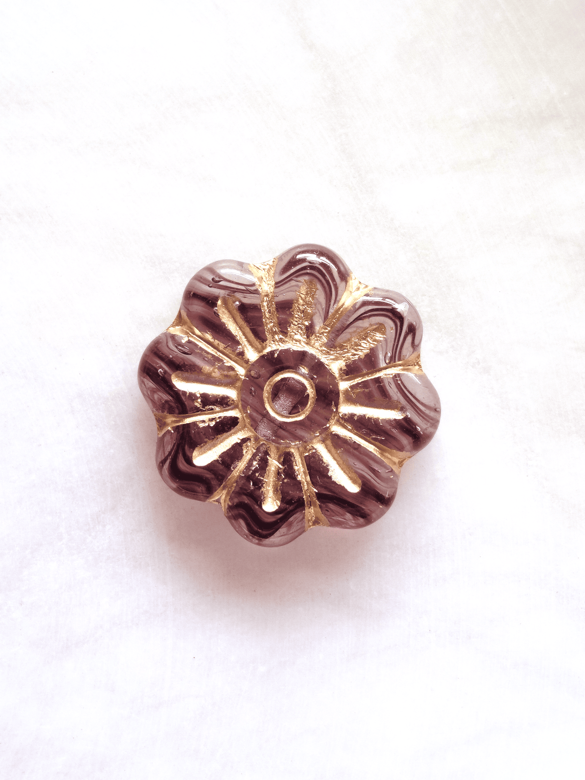 Gänseblümchen 18mm - Farblos, Lila & Gold