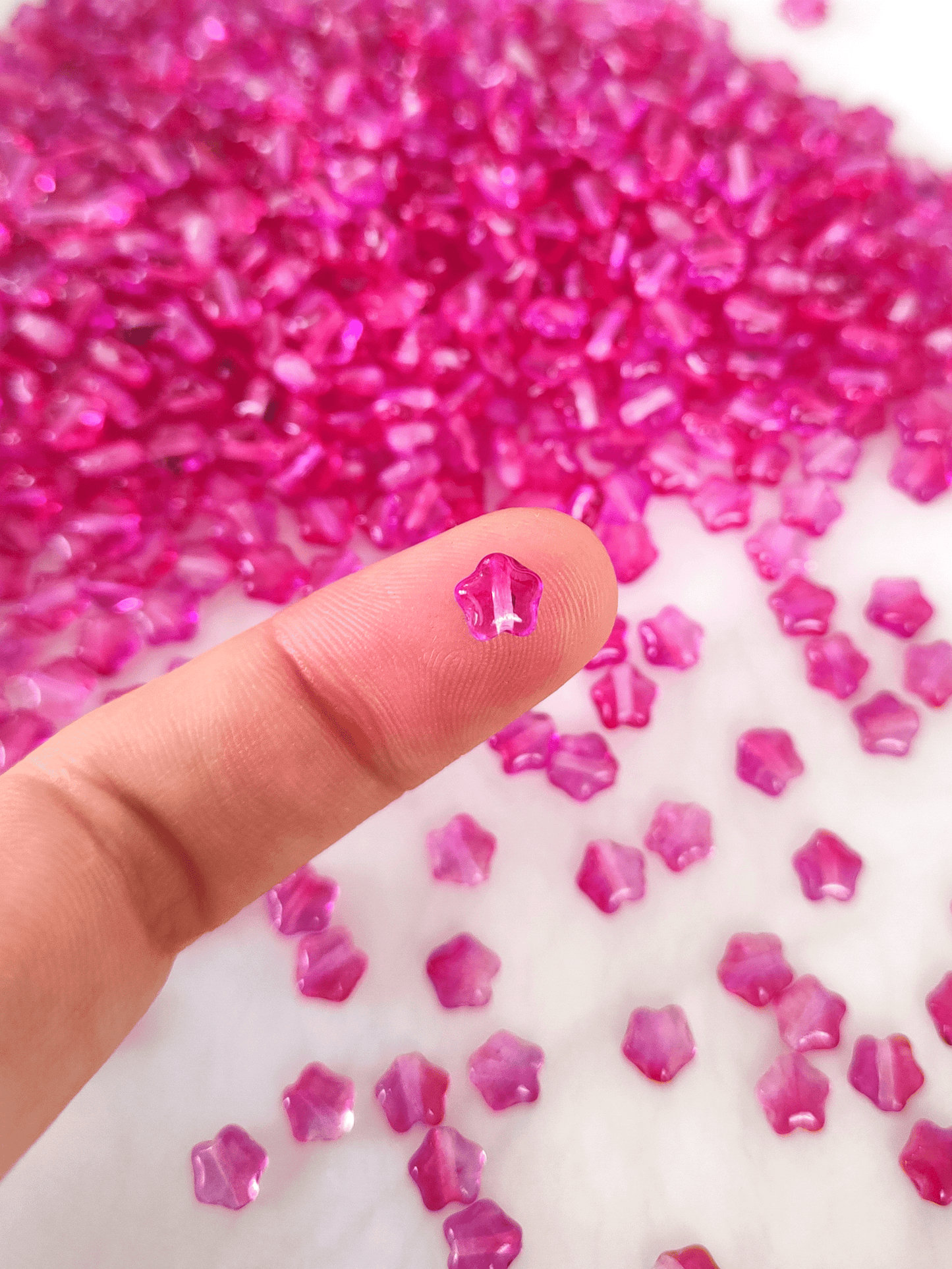 Sterne 6mm - ombre Pink & Rot