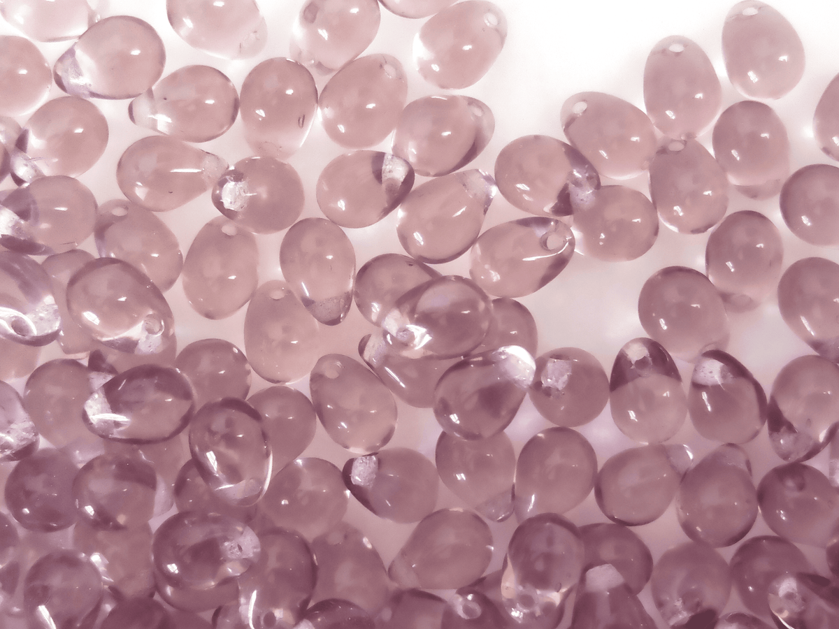 Drop beads 5x7mm - muted purple