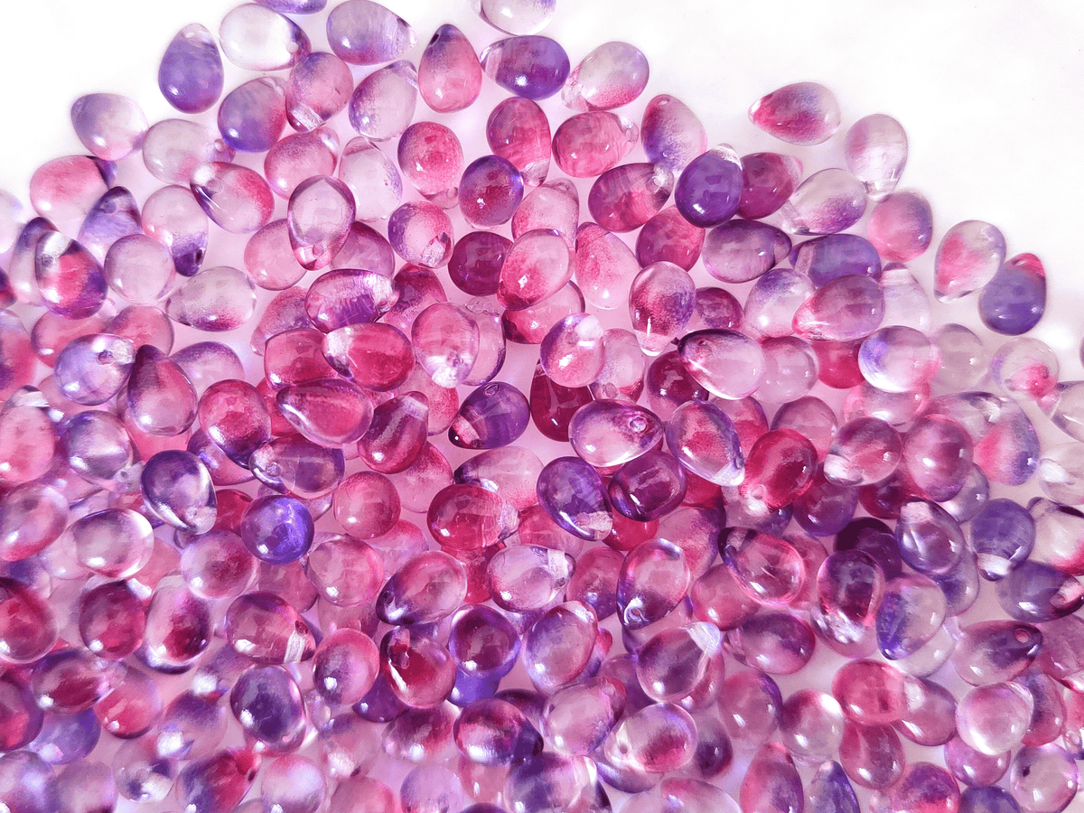 Tropfen 5x7mm - ombre Pink & Lila