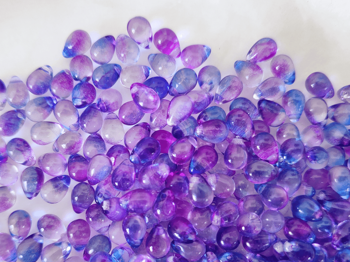 Tropfen 5x7mm - ombre Blau & Lila