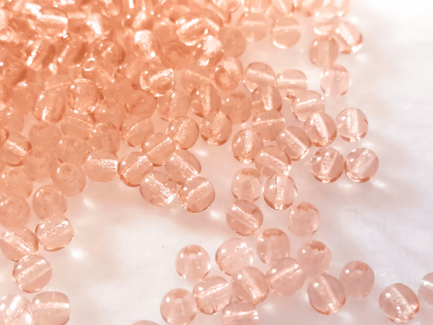 4mm runde Perlen - Lachs / helles Orange