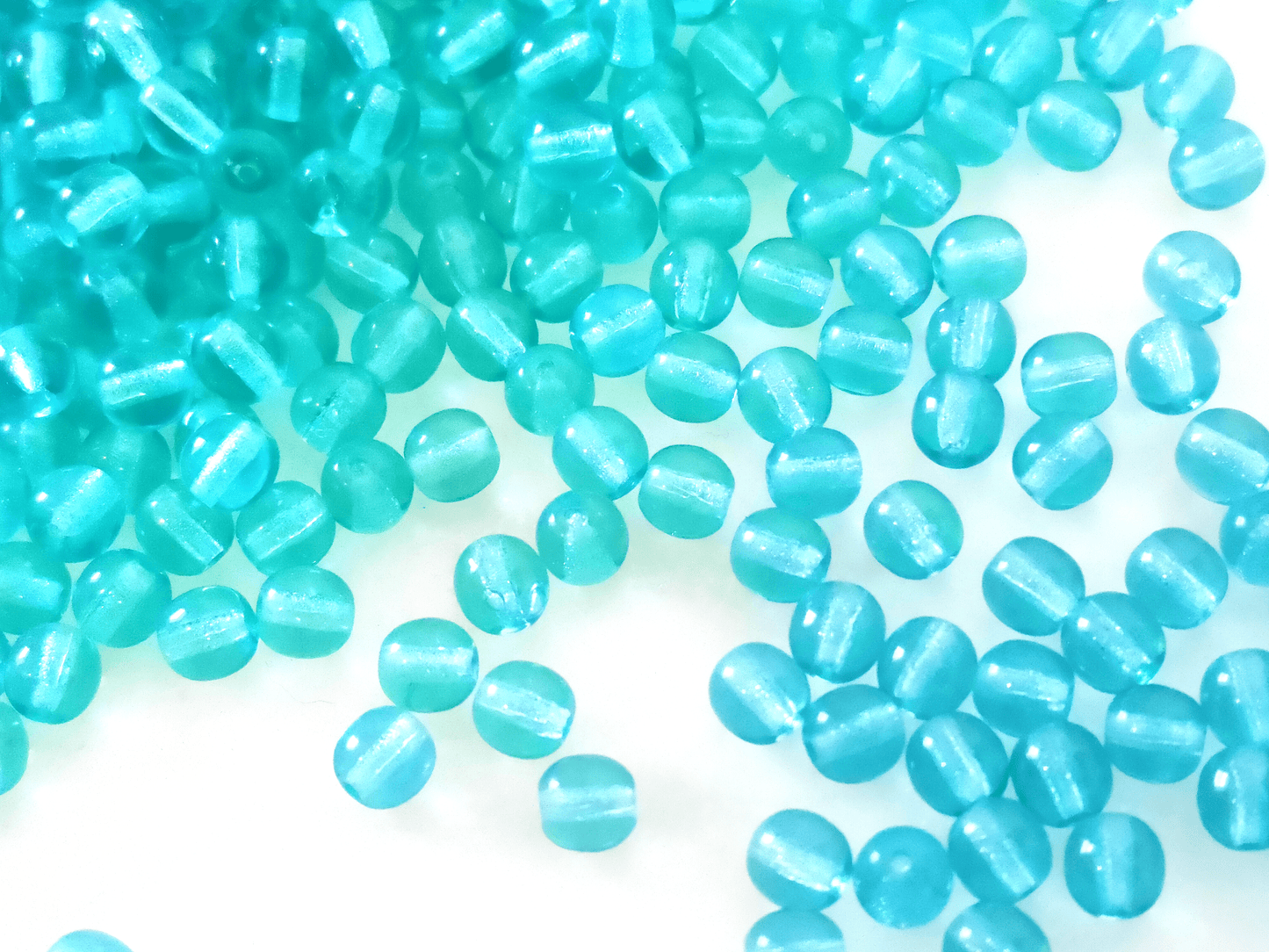 4mm runde Perlen - Karibikblau