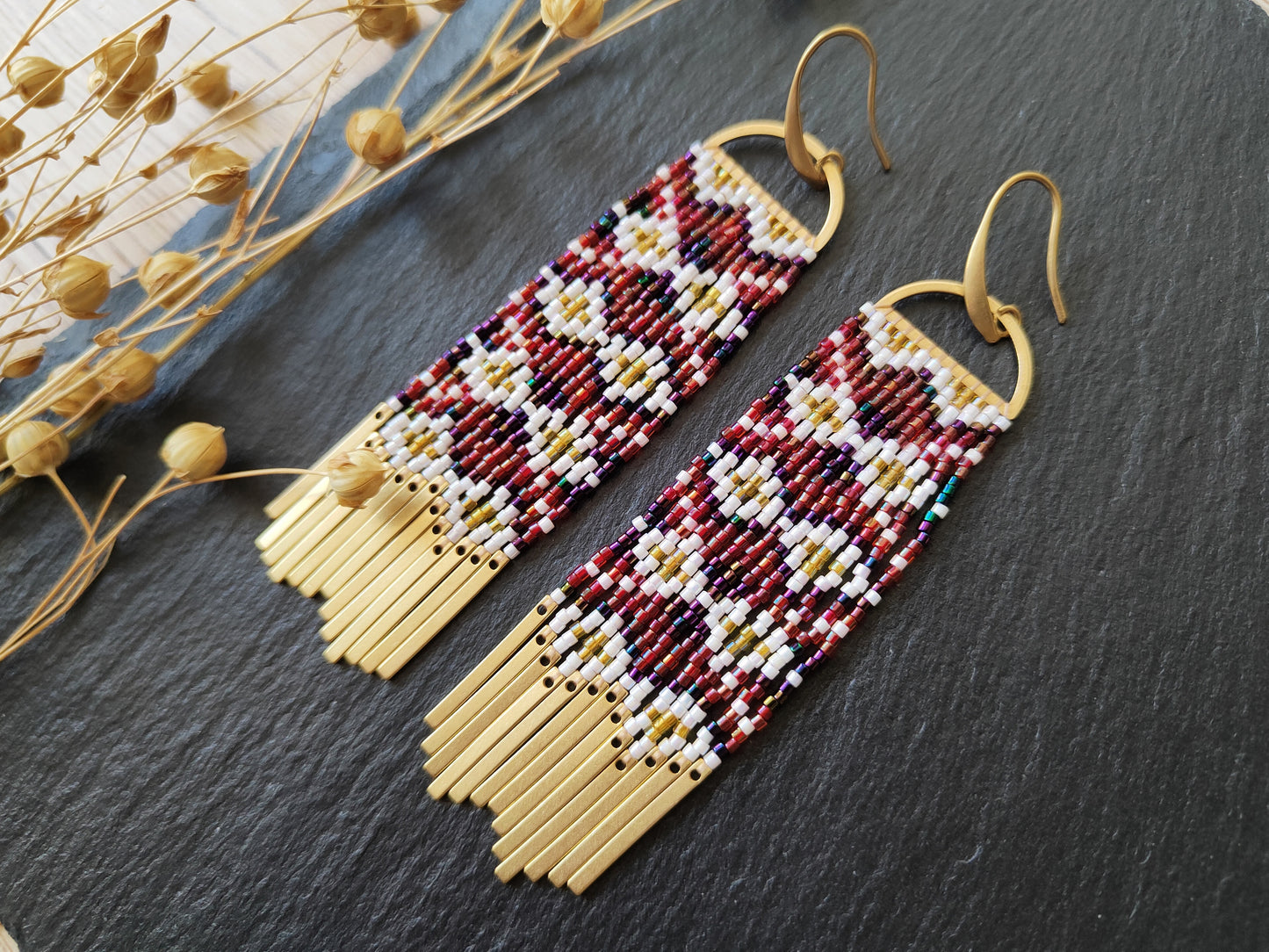 Wind chime earrings "Scirocco" - red