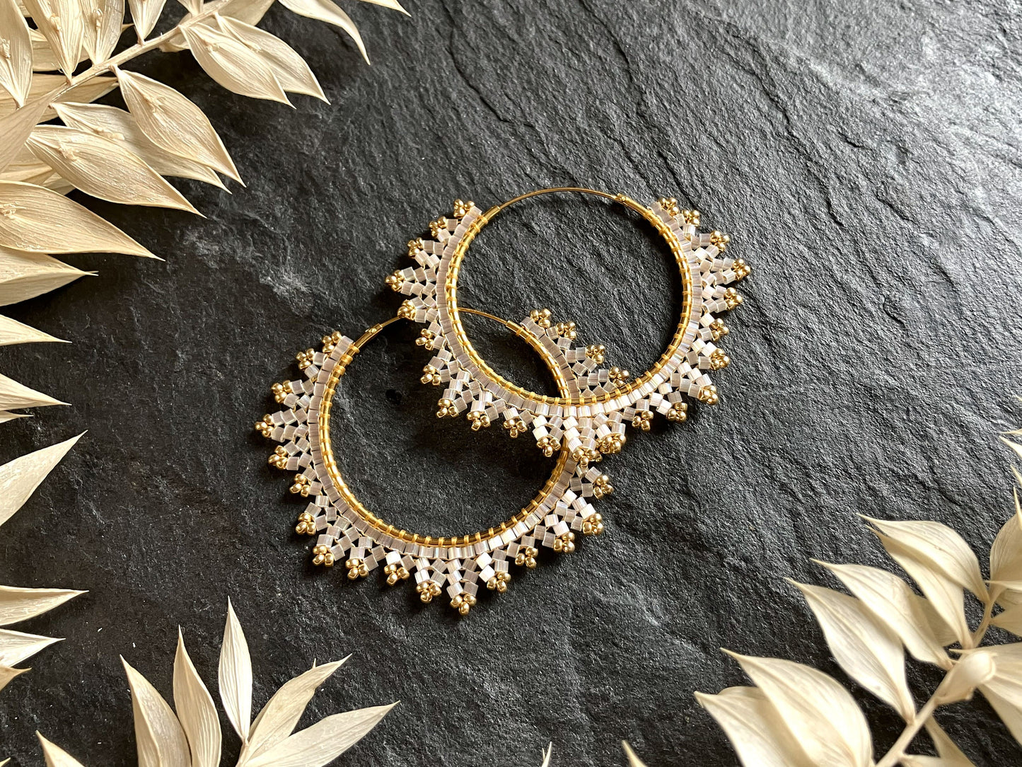 Silver hoop earrings "Estelle" - crystal