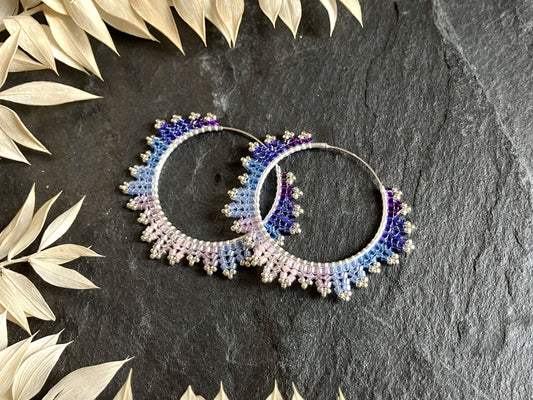 Silver hoop earrings "Estelle" - early evening
