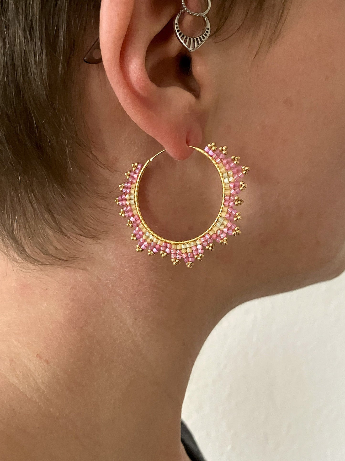 Silver hoop earrings "Estelle" - fairy floss