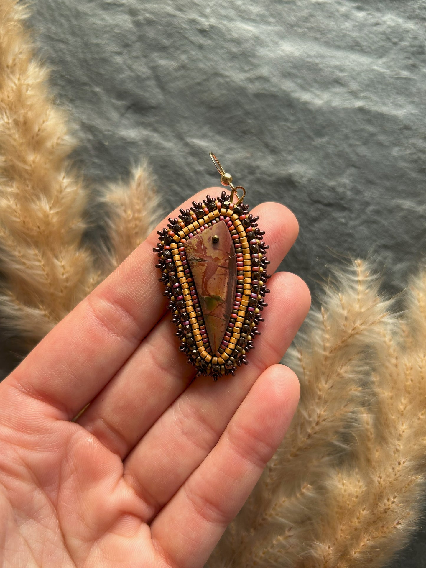 Dangle earrings "Raquel" with jasper - sun-kissed earth