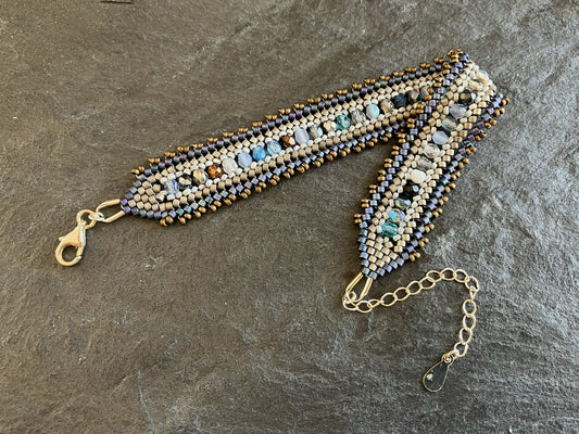 Personalisiertes "Coburn" Armband - Eis & Bronze