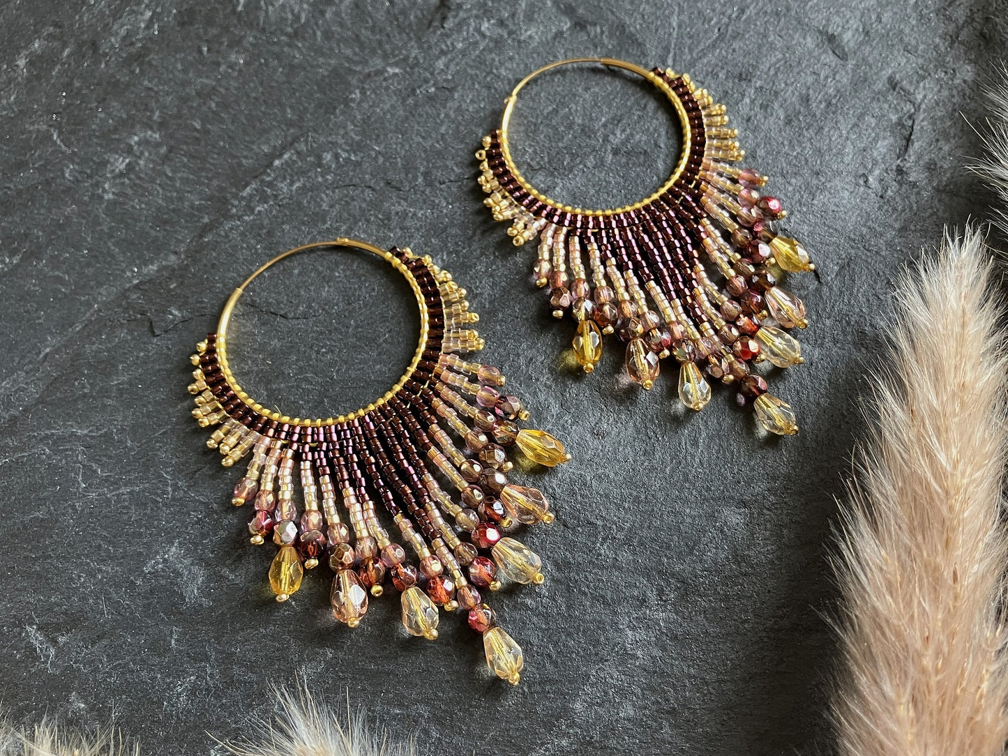 "Lillian" bead kit - flambéed raspberry