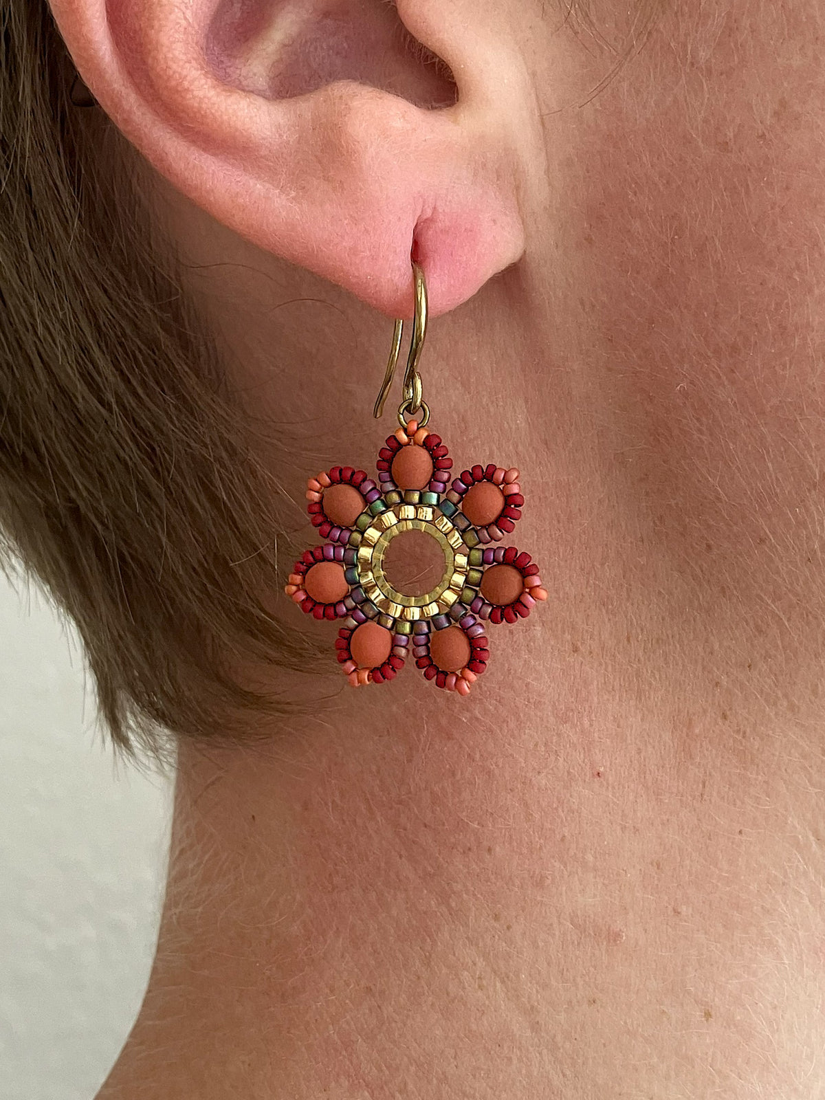 Woven earrings "Girasol" - setting sun
