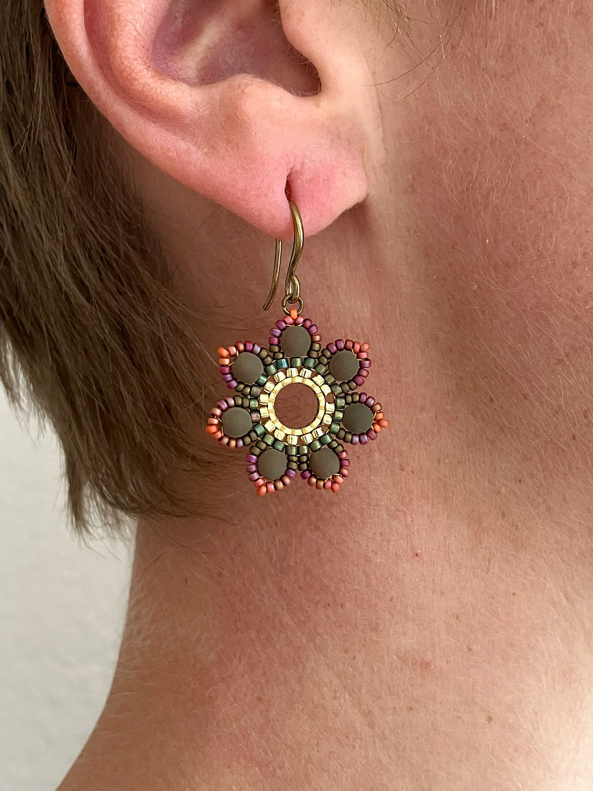 Gewebte Ohrringe "Girasol" - Herbstlaub