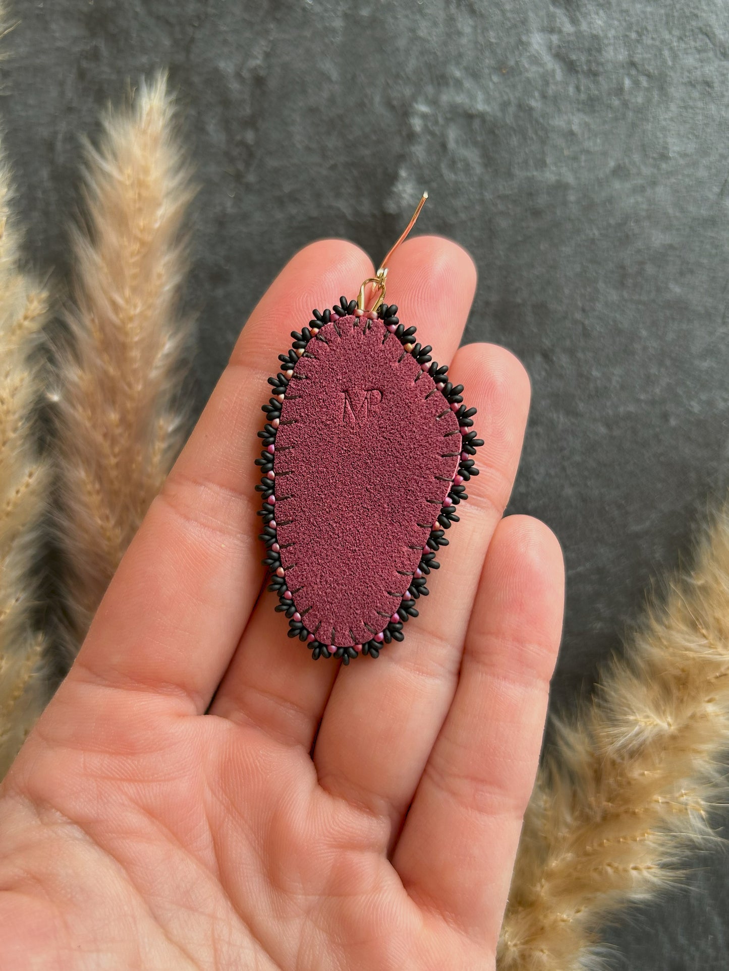 Dangle earrings "Raquel" with jasper - maroon