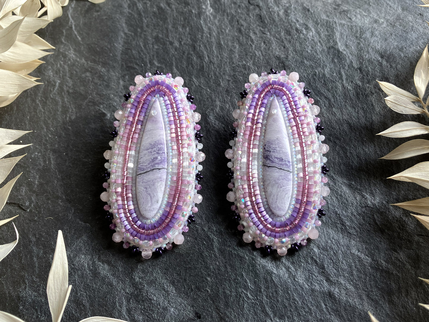 Morado-Opal Ohrringe "Liam" - schillerndes Rosa