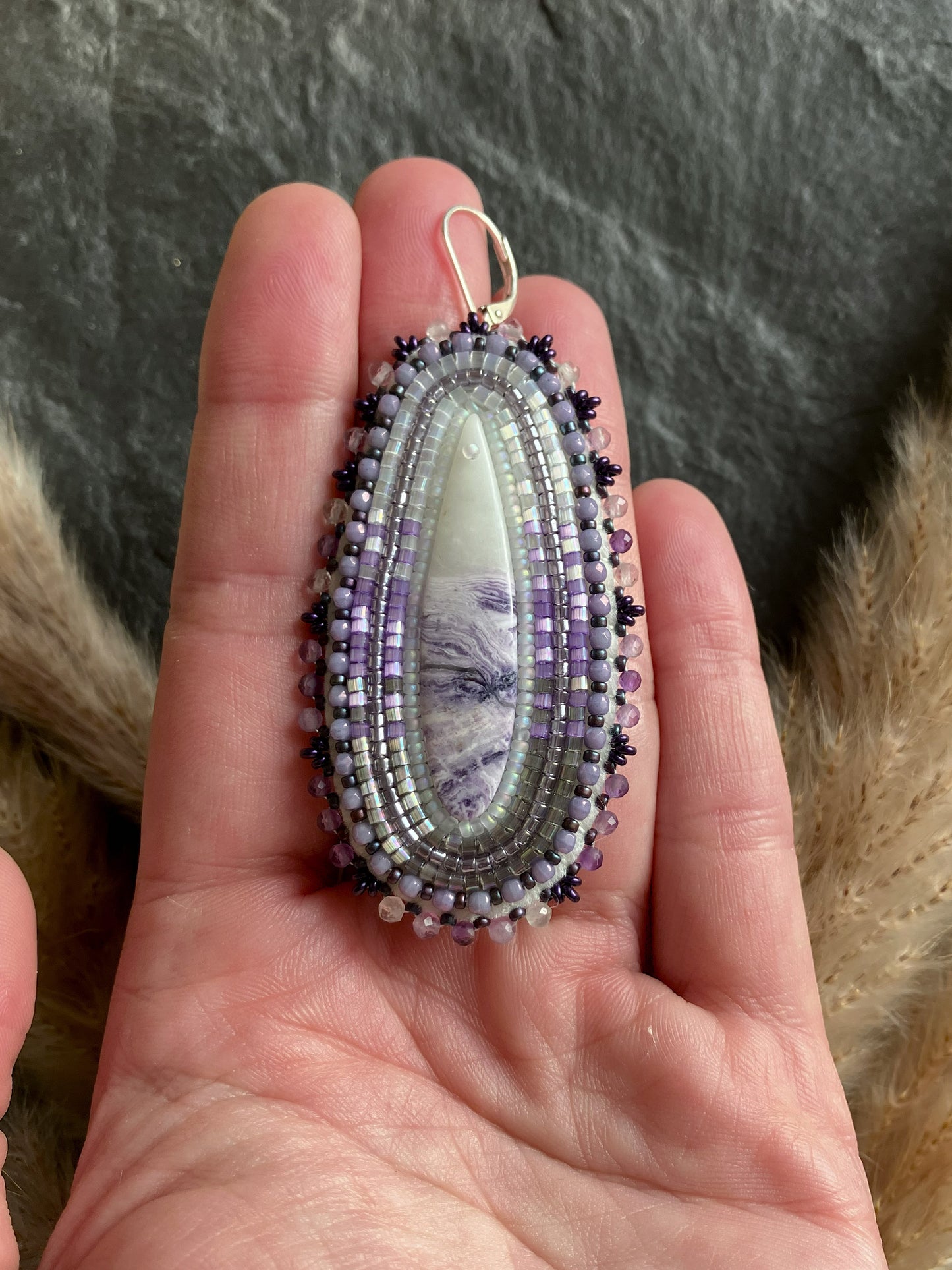 Morado-Opal Ohrringe "Liam" - schillerndes Violett