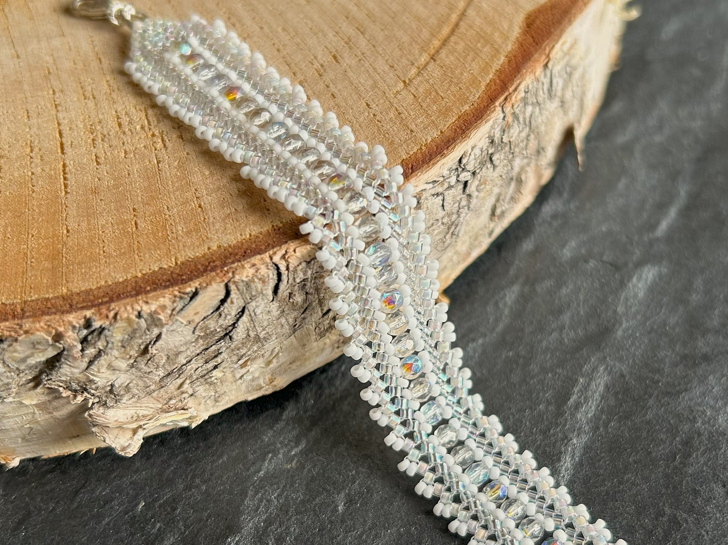 Personalized "Coburn" bracelet - crystal white