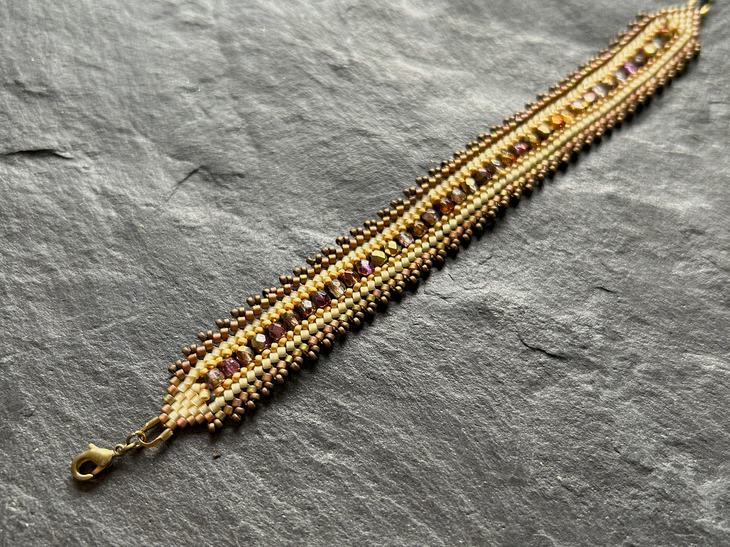 Personalized "Coburn" bracelet - beige & copper