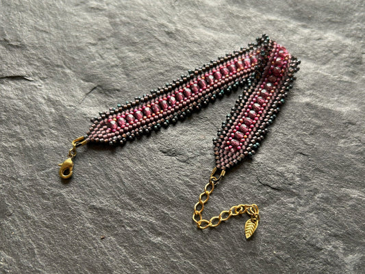 Personalized "Coburn" bracelet - burgundy