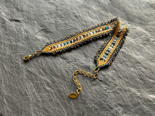 Personalized "Coburn" bracelet - yellow & blue