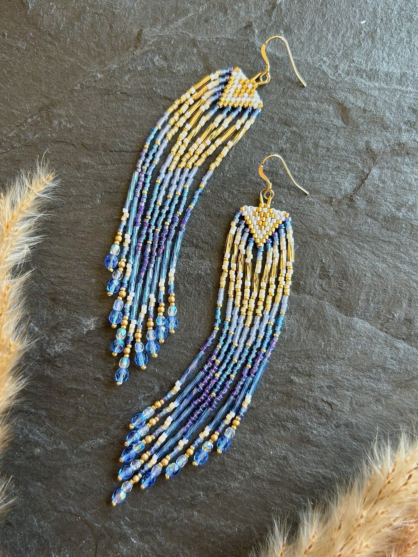 Small earrings "Sheila" - gold & blue