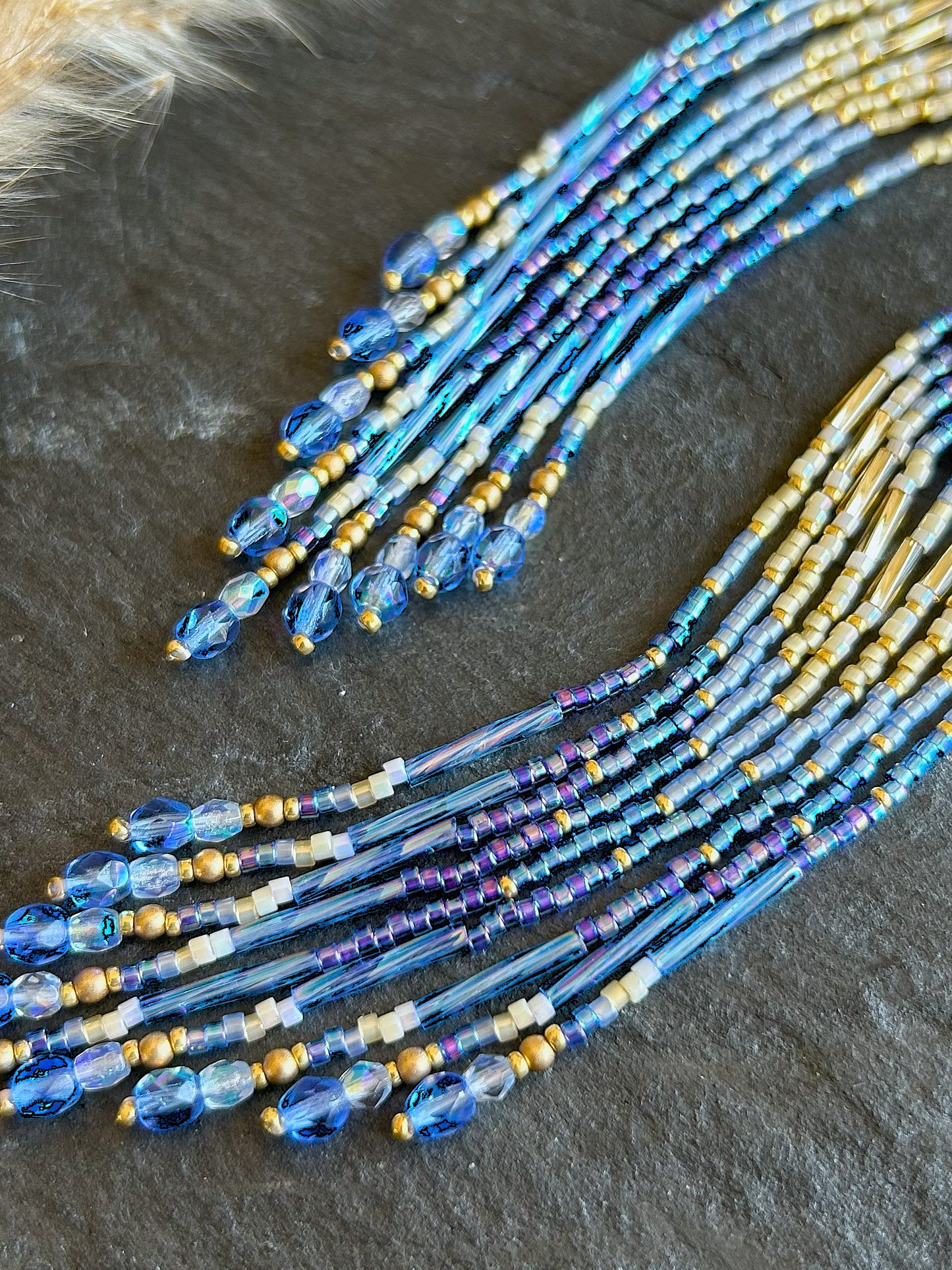 Small earrings "Sheila" - gold & blue