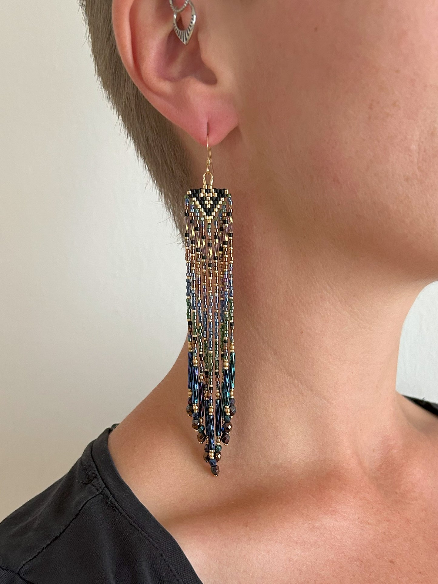 Small earrings "Sheila" - dark galaxy