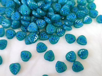 Lindenblätter 9mm - Dunkelgrün & Blau