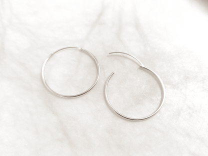 30mm sterling silver hoops with endless clasp
