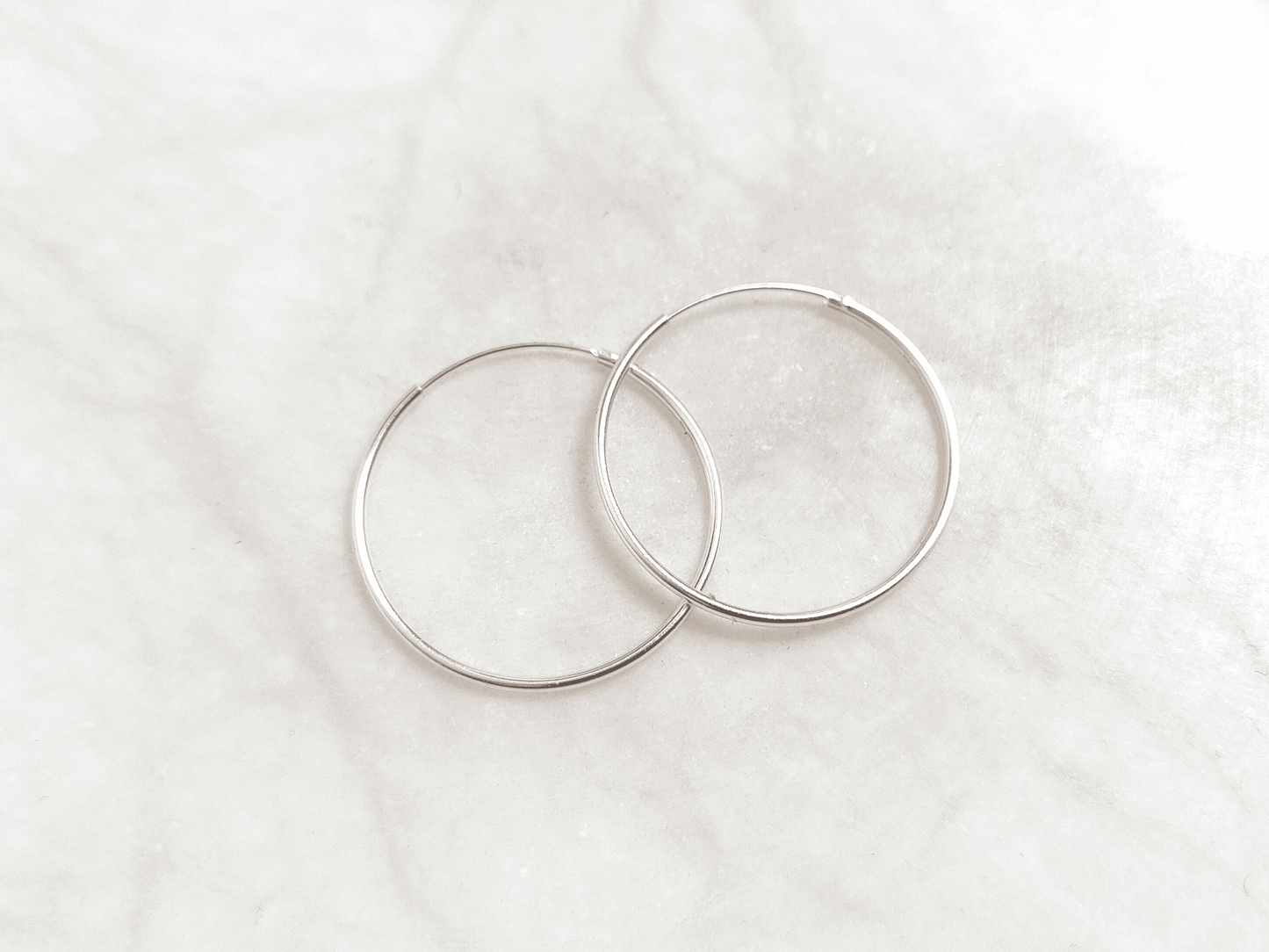 30mm sterling silver hoops with endless clasp