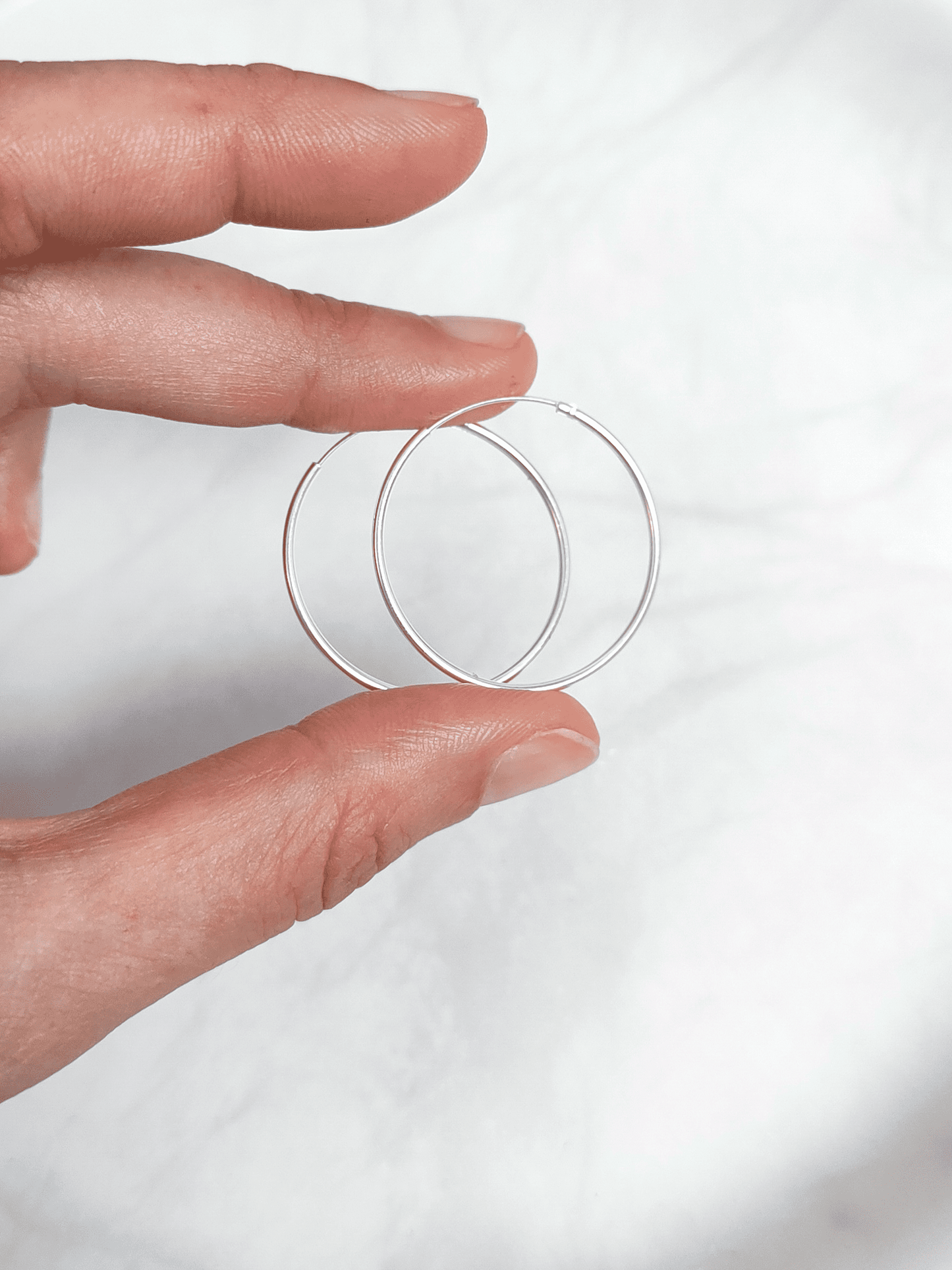 30mm sterling silver hoops with endless clasp