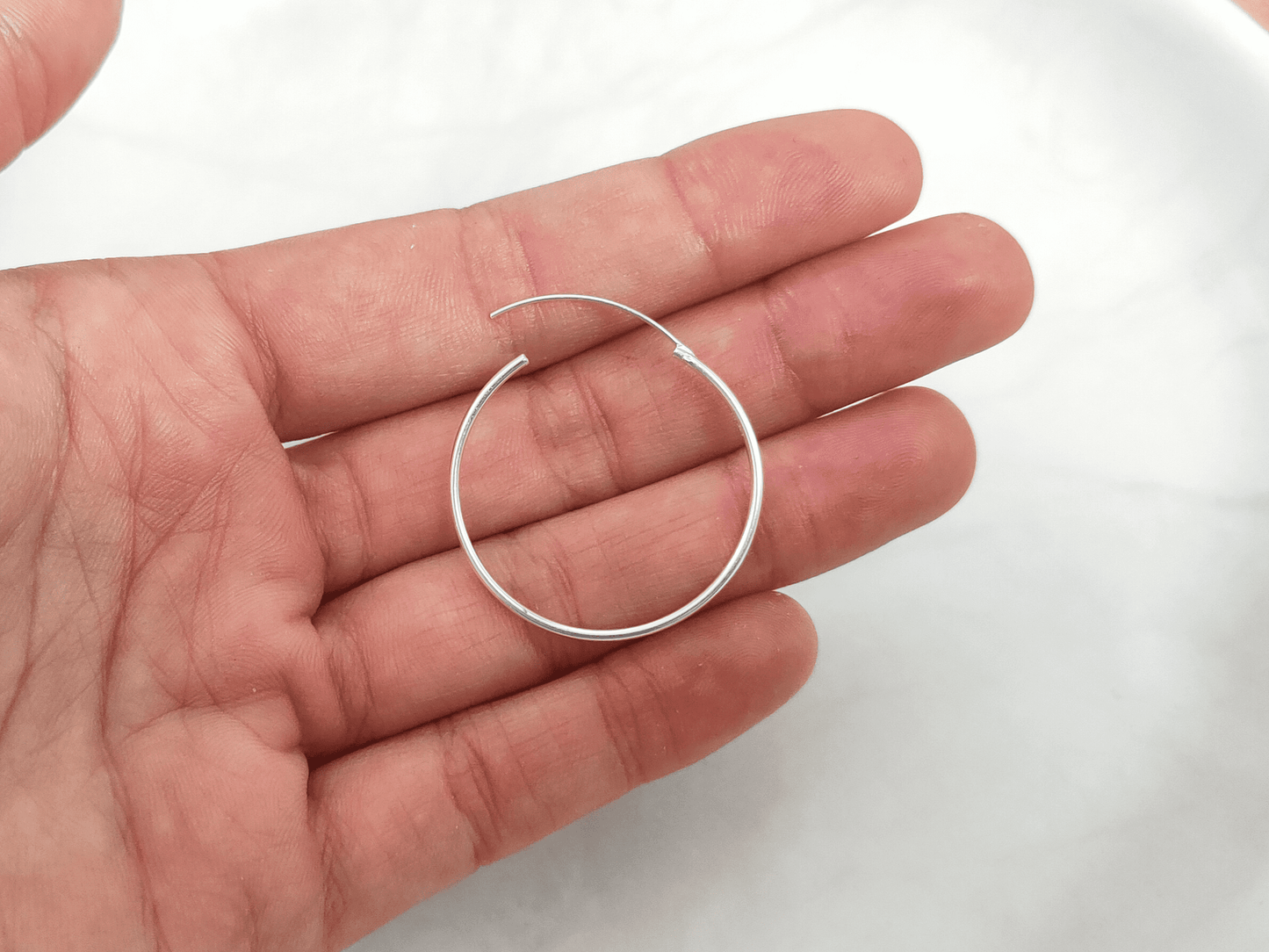 30mm sterling silver hoops with endless clasp