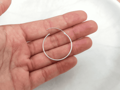 30mm sterling silver hoops with endless clasp