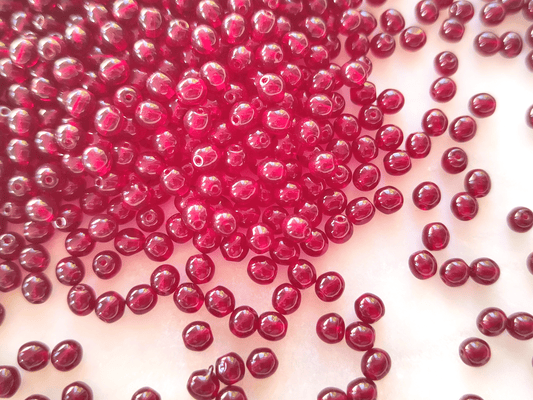 4mm round beads - wine red