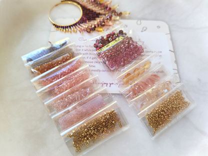 "Lillian" bead kit - flambéed raspberry
