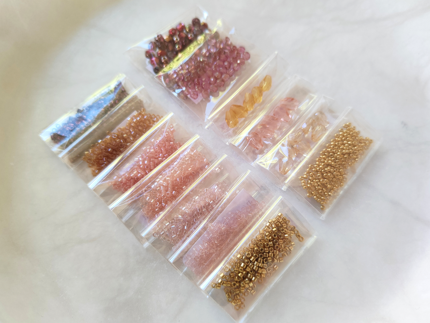 "Lillian" bead kit - flambéed raspberry