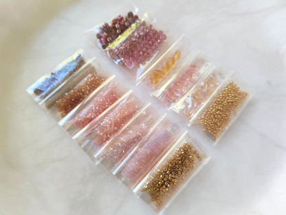 "Lillian" bead kit - flambéed raspberry