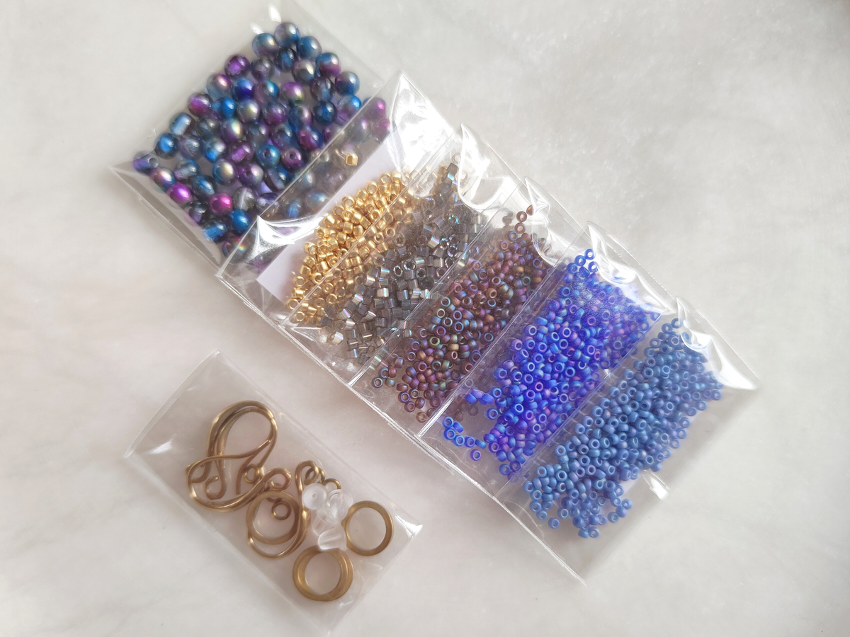 "Girasol" bead & brass kit - galaxy