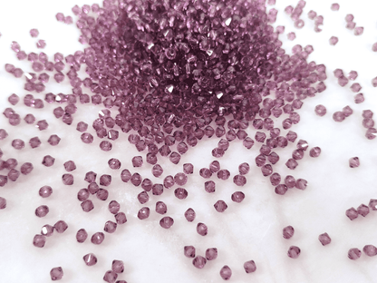 3mm MC bicone beads - purple