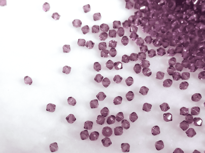 3mm MC bicone beads - purple